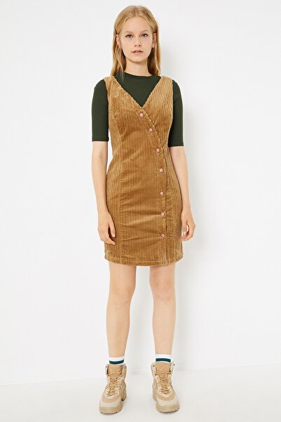 Koton Γυναικείο Φόρεμα Σκούρο Καφέ 0KAF80161GW