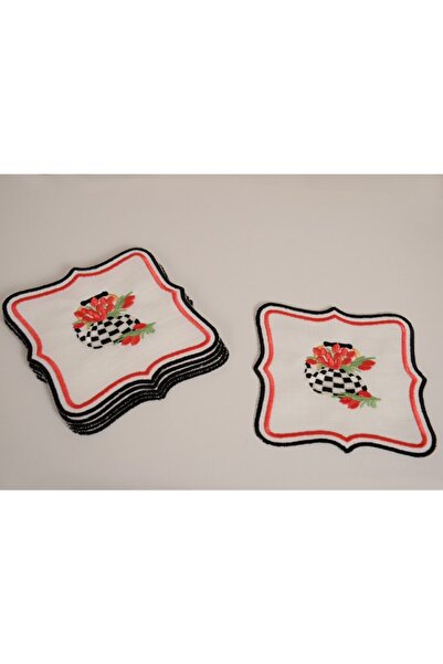 LİNDA MİA مناديل كوكتيل وايت ماكنزي كيتل 6 قطع