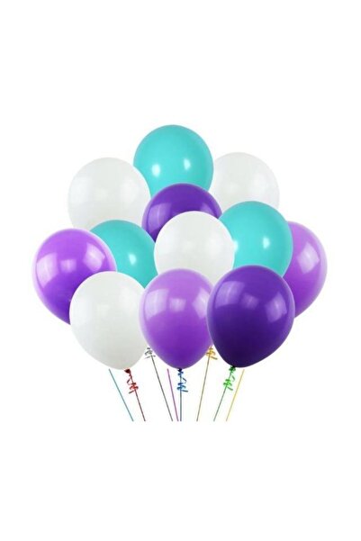 Happyland 10 بالونات بيضاء و10 أرجوانية و10 بالونات خضراء غير لامعة