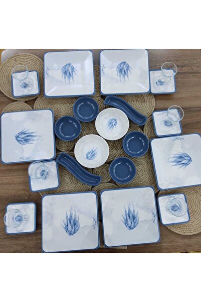 Keramika Mavi Seramik Kahvaltı Takımı 26 Parça 6 Kişilik