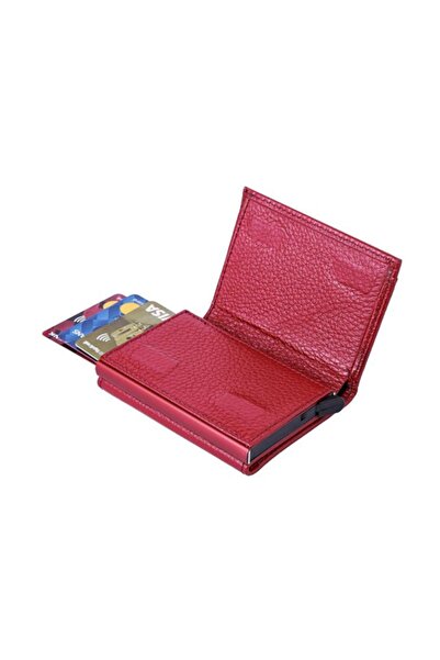 WEST POLO CÜZDAN Men's Wallet with Money Compartments and Card Holder Red Leather Mechanism