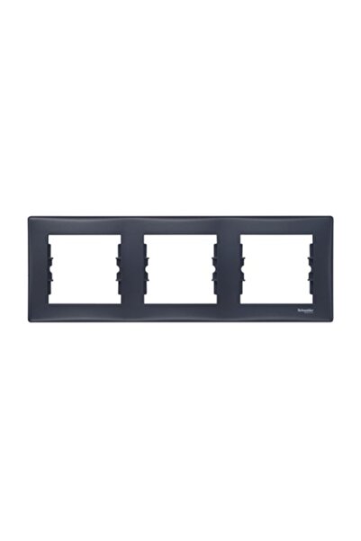 Schneider Electric Schneider Sedna Üçlü Yatay Çerçeve Grafit