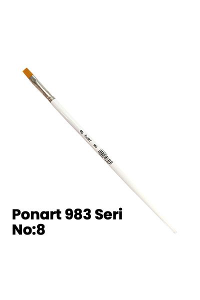 Ponart 983 Series Flat Cut Tip Brush No 8