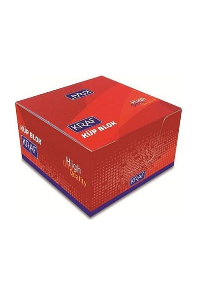 KRAF Bloc cub alb - 8x8cm, 115g, pachet de 2