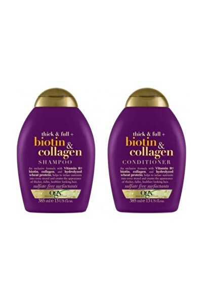 OGX Biotin & Collagen Şampuan 385 ml + Saç Kremi 385 ml