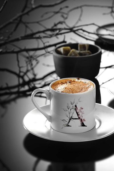 LionPrintArt Letter A Printed Coffee Cup