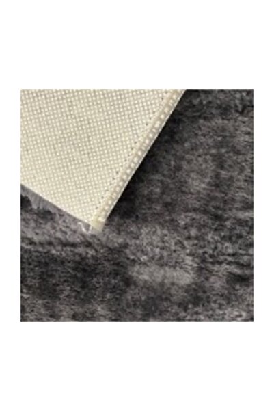 Sarar Halı Antresit-gri Düz Renk Peluş Pofuduk Kesme Kaydırmaz Taban Halı Yolluk 80x300CM