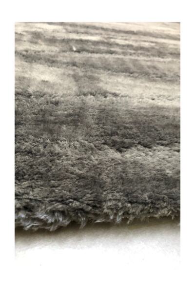 Sarar Halı Antresit-gri Düz Renk Peluş Pofuduk K  Kaydırmaz Taban Halı Yolluk