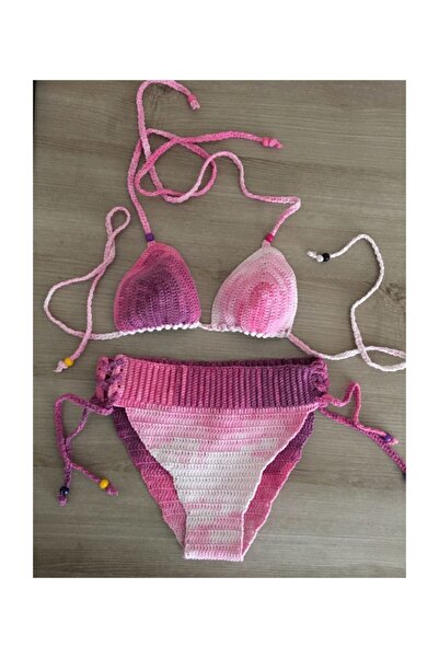 Pafuli Hand Knitted Bikini Set Pink (36-38)