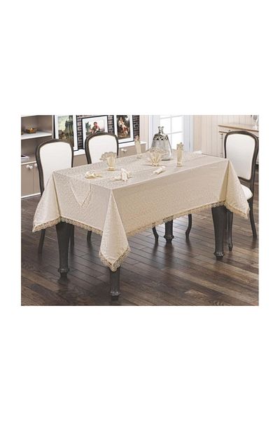 Estelica 18 Piece French Laced Kdk Fabric Dining Table Set