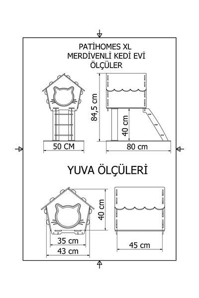 Patihomes سلم Xl بيت القطط مع خدش