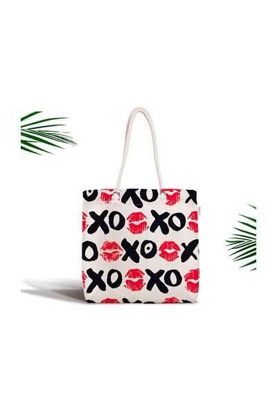 Realhomes Xo Special Designed Digital Printed υφασμάτινη τσάντα με φερμουάρ Canta-3508