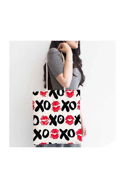 Realhomes Xo Special Designed Digital Printed υφασμάτινη τσάντα με φερμουάρ Canta-3508