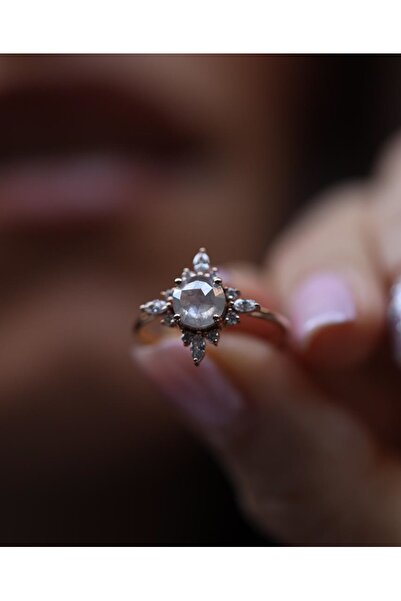 Reis Kuyumculuk Kadın Almira Sarı Pırlanta Yüzük T1296.