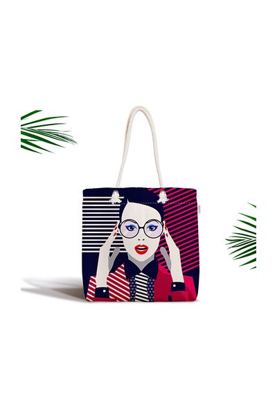 Realhomes Pop Art Mujer Elegante Designed Ψηφιακή τυπωμένη υφασμάτινη τσάντα με φερμουάρ Canta-3360
