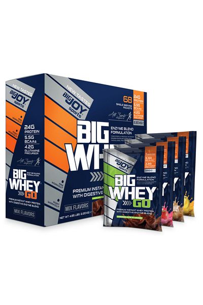 Bigjoy Sports Bigwheygo Whey Protein Powder 68 Pack (service) Mix Flavored Bigwhey