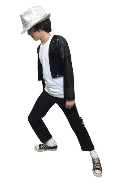 Annee Bakk Unisex Çocuk Eğlenceli Michael Jackson Kostümü Siyah, Rüya Gibi Gi...