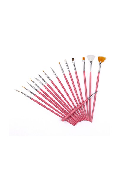 ALYA SİMİN Nailart 15'li Tırnak Süsleme Fırçası Pembe