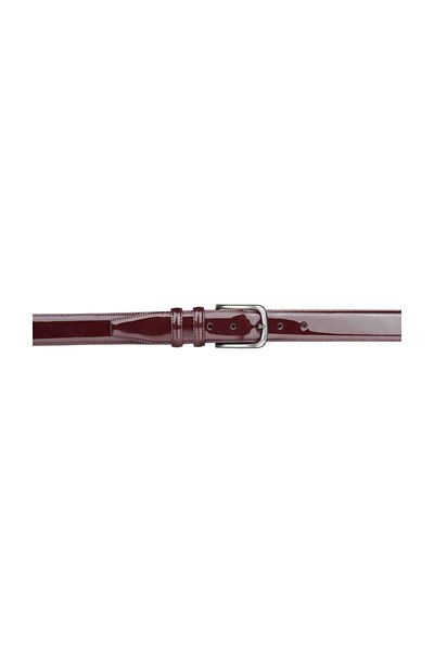 Deriza Claret Red Stitched Patent Leather Belt