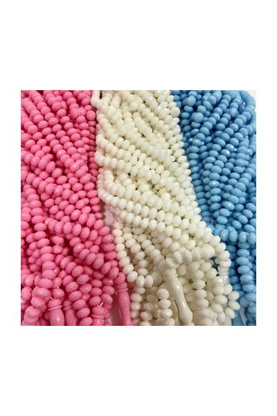 RoseRoi 50 Pieces Rose Scented Rosary Mawlid Gift Crystal Looking Rosary Hajj Umrah Gift