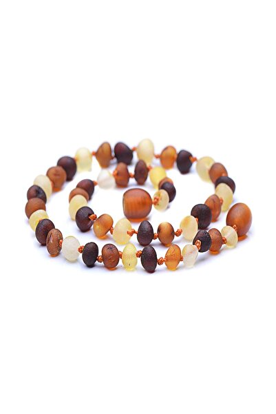 Vip Kehribar Certified Bandrolled Baltic Amber Baby Teeth Necklace Matte Mult...