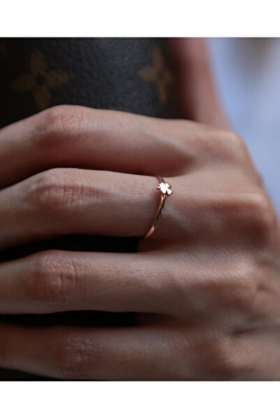 Reis Kuyumculuk Kadın Mini Yonca Sarı Altın Yüzük T1460.