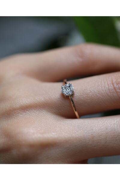 Reis Kuyumculuk Kadın Markiz Feraye Pembe Pırlanta Yüzük T1399.