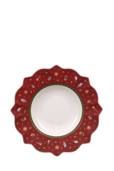 Villeroy & Boch Toy's Delight Yılbaşı Kırmızı Porselen Çukur Tabak 26 cm