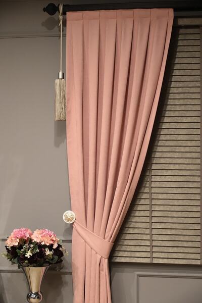 perhal perde ve halı Pleated Velvet Honeycomb Textured Single Wing Background Curtain