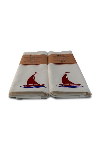 Ebsem - Marine Series 2-Piece Bathroom Kitchen Hand Towel Sets - Ship Pattern (2 Pieces)