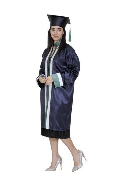 Mezuniyetshop Kep Cube Graduation High School Navy Blue Green Ecru