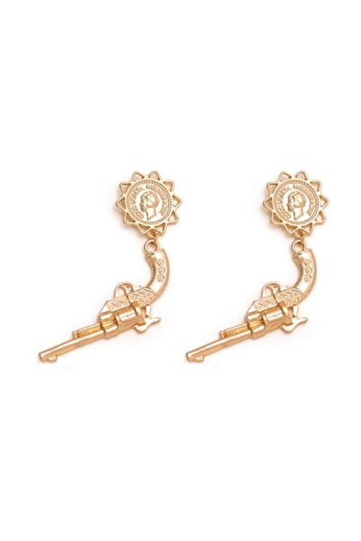 İyigündekullan Silah Küpe Altın Renk Değişik Küpe Modelleri