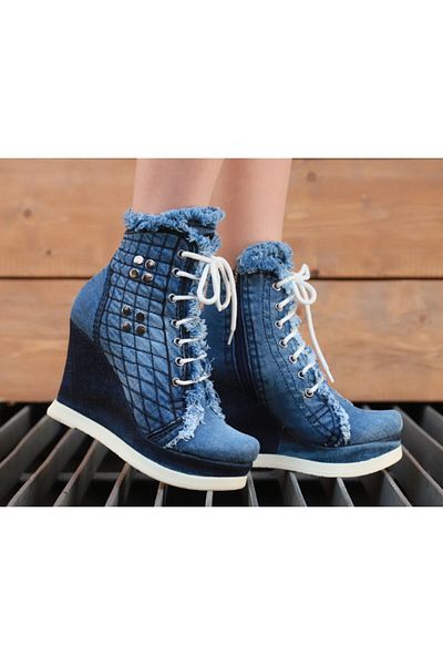 StarBlueMooN Women's Blue Denim Boots