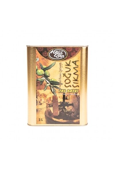 Halil Esen Taş Baskı Soğuk Sıkma Zeytinyağ (3 Lt) Teneke