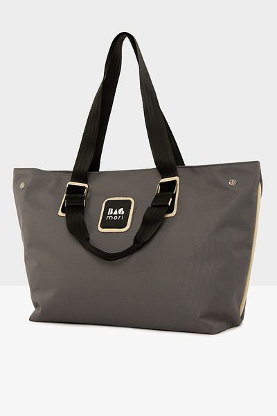 Bagmori Gray Women's Garnished Snap-Strapped Mother Baby Care Bag M000004048