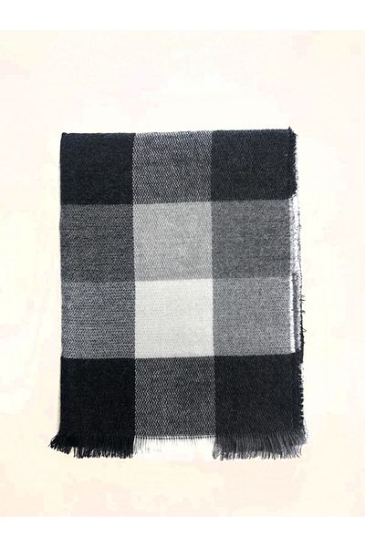Makro Optik Black and White Checked Scarf