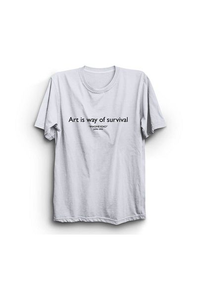 fame-stoned Τυπωμένο μπλουζάκι Unisex White Art Is Way Of Survival