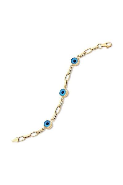 BİLEZİKHANE Bileklik Nazar Boncuklu 5,20 Gram 14 Ayar Altın