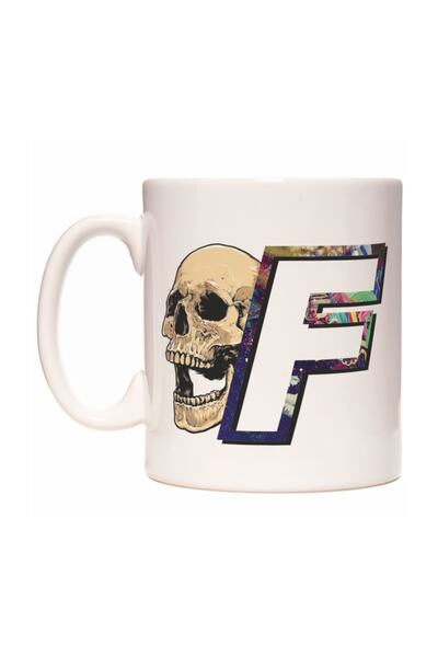 Rock'n Fox Kurukafa Skull Baş Harf F Harfi Kupa Bardak