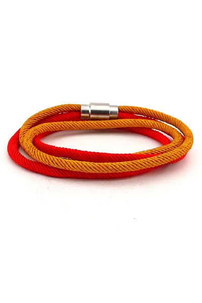 Solfera Yellow Red Wrapped Magnet Clip Men's Bracelet BT627