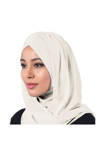 Gülistan Cross Tactical Bonnet with Shawl - Ecru