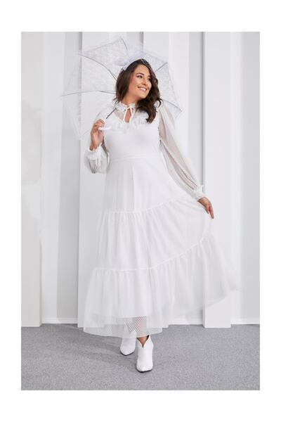 Seamoda Rochie din dantelă densă Bej