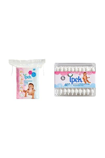 İpek 60 Pieces Baby Cleaning Cotton and Ear Rubbish Set