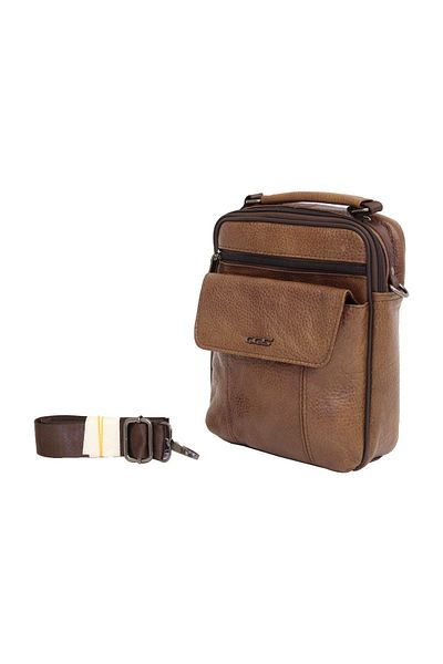 ÇÇS Ανδρική τσάντα Portfolio & Clutch Camel 31001