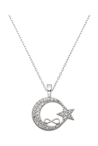 Ervanur Gümüş Sonsuzluk Ay Yıldız Kolye