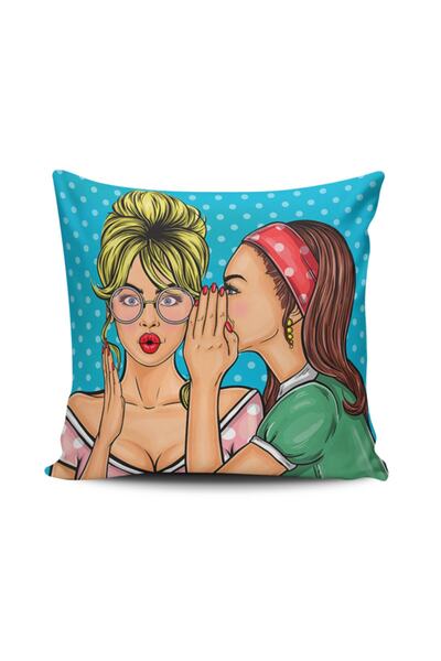 Alkan Homes غطاء وسادة مطبوع رقميًا من Pop Art Girl
