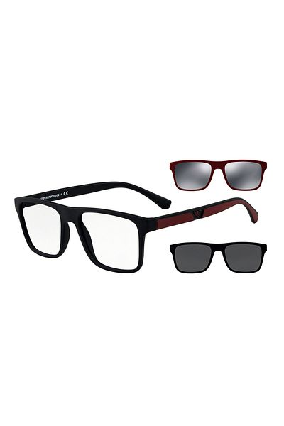Emporio Armani Man Rectangle Sunglasses- Ea 4115 - Lense Size:54mm - Matte Black