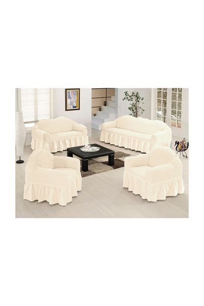 Armağan HUSĂ DE SCAUN BURUMUCHĂ CULOARE CREM 3+2+1+1
