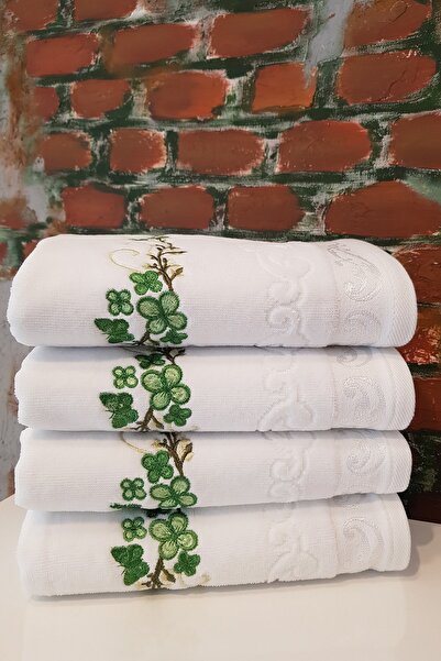 Özdilek Dila Embroidered 4-Piece Towel - White