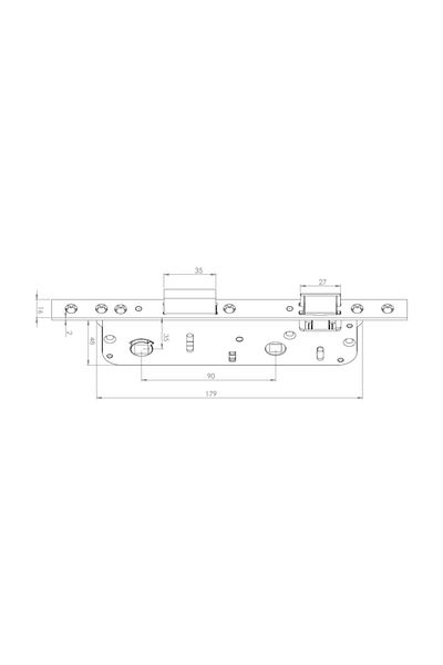 FORCETEC قفل باب الحمام PVC 35 مم/16 لاما